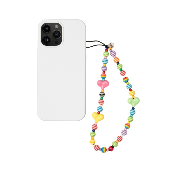  Hippi Colourful Hearts Telefon Boncuğu - Charm
