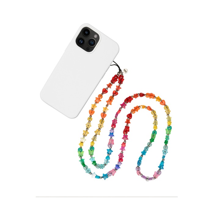  Rainbow Glimmer Long Telefon Boncuğu 
