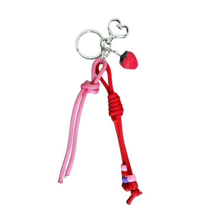 Strawberry Circle Keychain